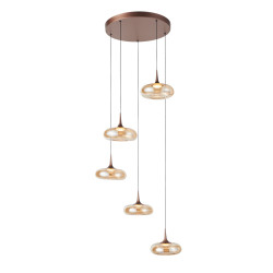 Lampa wisząca potrójna Tenele PND-24028-5A-COPP Miedź Italux