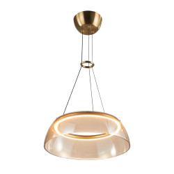 Lampa wisząca z kloszem Torpe PND-24030-1-GD Złoty / Bursztynowy Italux