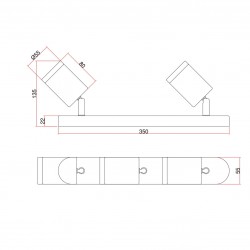 Belize 3 spot chrom IP44