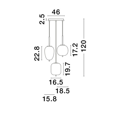 Lampa wisząca PILAR LE43668 Luces Exclusivas