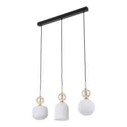 NOWOŚĆ Żyrandol na listwie z kloszami 11591 SOPHIA COGNAC WHITE LAMPA WISZĄCA Potrójna...