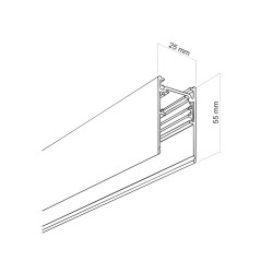 NOWOŚĆ 18255 EASY MAGNETIC SZYNA BLACK NATYNKOWA 3M  Tk Lighting