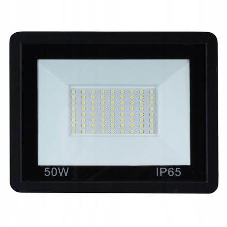 NAŚWIETLACZ HALOGEN BEZ CZUJNIKA CZARNY 50W B.ZIMNA DomenoLED