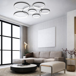 LAMPA DEKORACYJNA SUFIT 194W CZARNA + Pilot DL-F04 GIRONA DomenoLED