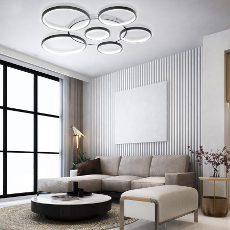 LAMPA DEKORACYJNA SUFIT 194W CZARNA + Pilot DL-F04 GIRONA DomenoLED