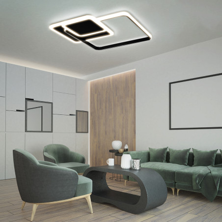 LAMPA SUFITOWA 72W CZARNA + PILOT DL-F06 TUNA DomenoLED