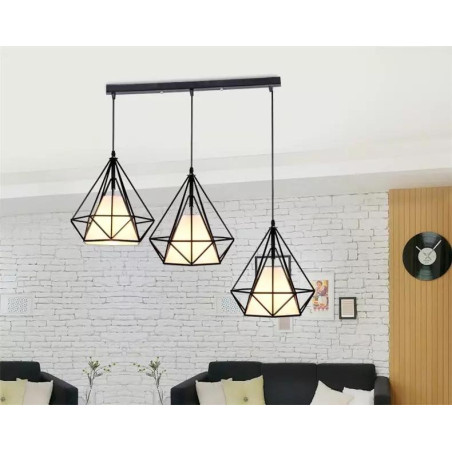 Lampa Loft Diament x3 Prosta DomenoLED