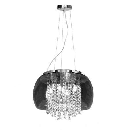 Lampa Szklana Przydymione lustro drobne korale 50cm DomenoLED