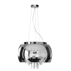 Lampa Szklana Srebrny z Prześwitami drobne korale 50cm DomenoLED