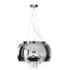Lampa Szklana Srebrny z Prześwitami drobne korale 50cm DomenoLED