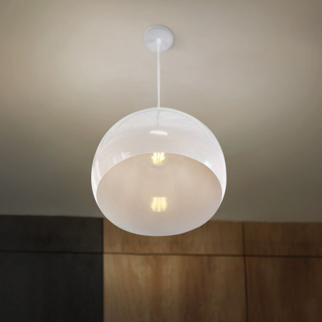 Lampa wisząca E27 biała HY-2701 DomenoLED