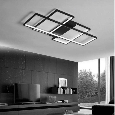 Lampa Led ring 123W czarna + Pilot ROMA DomenoLED