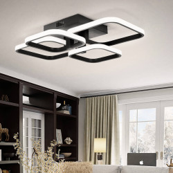 Lampa Dekoracyjna 72W Czarna 4 Kwadraty + pilot DL-C02 QUATRO DomenoLED