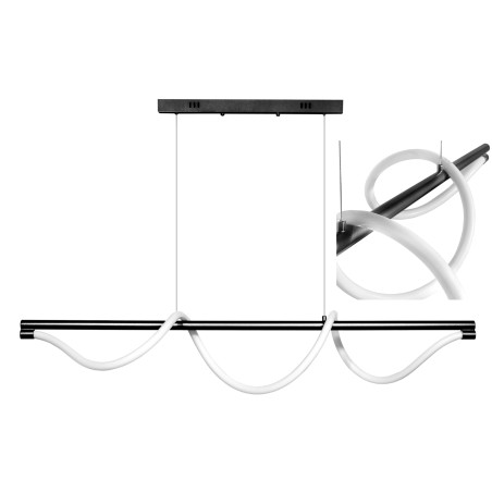 Lampa wisząca Serpente DDXZ004 55W czarna - wężyk gładki DomenoLED