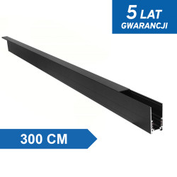 Szyna magnetyczna natynkowa LL-20B 300cm czarna DomenoLED
