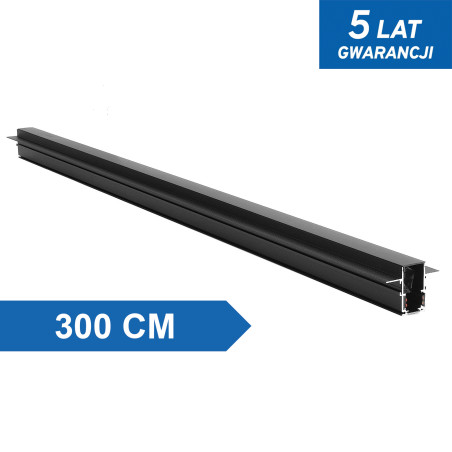 Szyna magnetyczna podtynkowa LL-20D 300cm czarna DomenoLED
