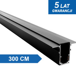Szyna magnetyczna podtynkowa LL-20C czarna 300cm DomenoLED