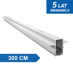 Szyna magnetyczna podtynkowa LL-20D 300cm Biała DomenoLED