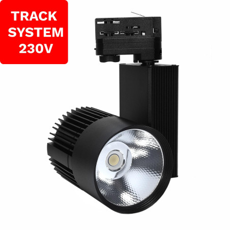 Reflektor Szynowy Track System DD-03 30W 3000K Czarny 3 fazowy 230V DomenoLED