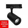 Reflektor Szynowy Zoom TRACK SYSTEM DD-04 230V 10W-30W 4000K Czarny 3 Fazowy 230V DomenoLED