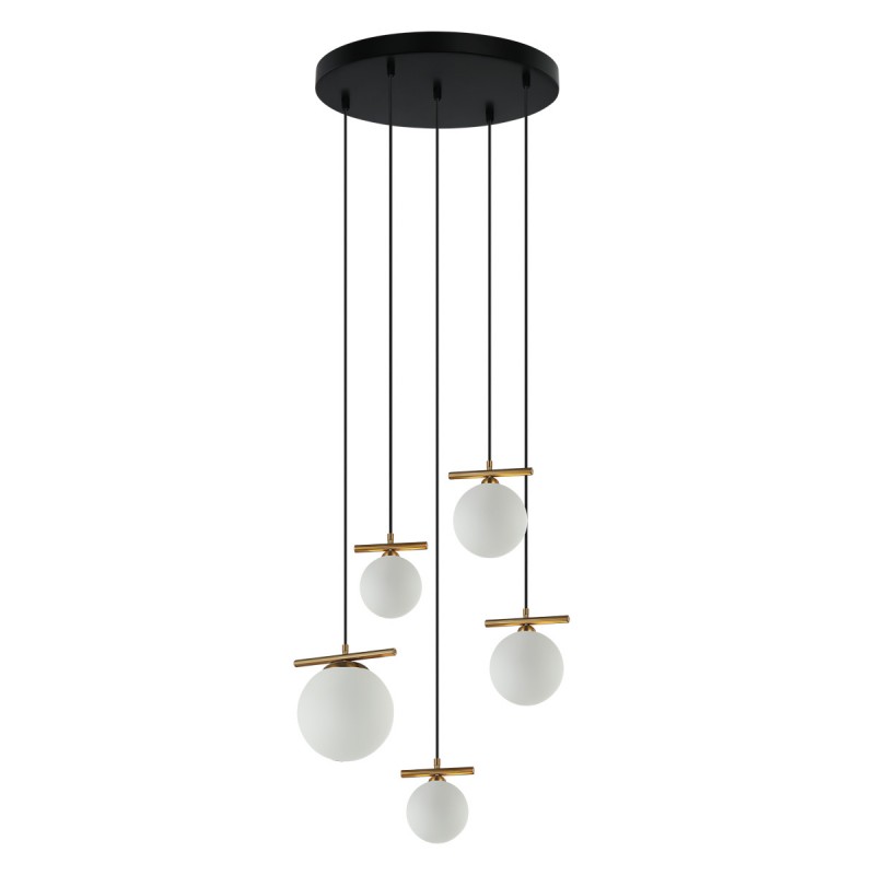 Lampa wisząca Merseta PND-463325A-BRO+W Italux Czarny kule