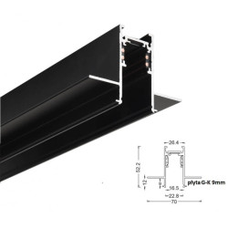 NOWOŚĆ 10002 SZYNA MAGNETYCZNA PODTYNKOWA 48V 2M GK 9mm CZARNA ZUMA LINE