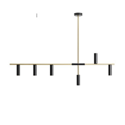 NOWOŚĆ LAMPA WISZĄCA TREVO 6 BLACK BRASS Aldex