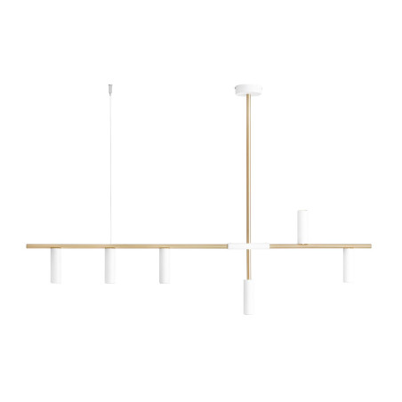 NOWOŚĆ LAMPA WISZĄCA TREVO 6 WHITE BRASS Aldex