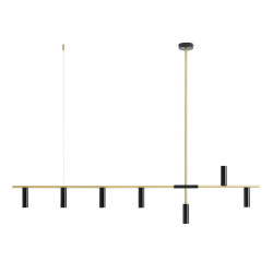 NOWOŚĆ LAMPA WISZĄCA TREVO 7 BLACK BRASS Aldex