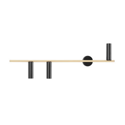 NOWOŚĆ KINKIET TREVO 3 BLACK BRASS (left) Aldex