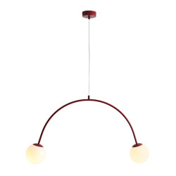 NOWOŚĆ LAMPA WISZĄCA UNA 2 RED WINE Aldex