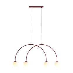 NOWOŚĆ LAMPA WISZĄCA UNA 4 RED WINE S Aldex