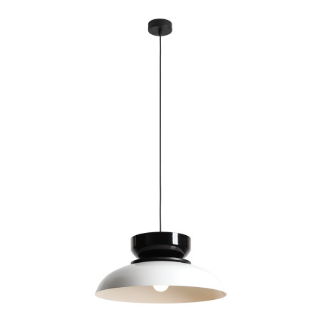 NOWOŚĆ LAMPA WISZĄCA ALDO DARK WHITE GLOSS + BLACK GLOSS (47+ 23+ wood) Aldex