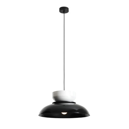 NOWOŚĆ LAMPA WISZĄCA ALDO DARK BLACK GLOSS + WHITE GLOSS (47+ 23+ wood) Aldex