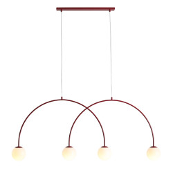 NOWOŚĆ LAMPA WISZĄCA UNA 4 RED WINE L Aldex