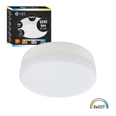 NOWOŚĆ EKZA2464 Żarówka Led Gx53 12W 1251lm 3CCT Milagro