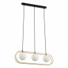 Lampa wisząca Grosetta PND-53423-3-GD Italux złoty, czarny stal, szkło