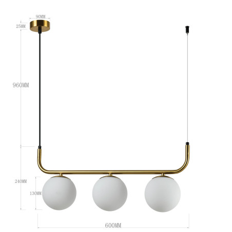 NOWOŚĆ Lampa wisząca Alisa złota 3xE14 Light Prestige