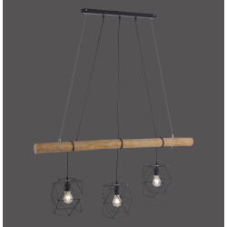 NOWOŚĆ 15503-18 EDGAR LAMPA WISZĄCA CZARNY/DREWNO ZUMA LINE