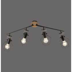 NOWOŚĆ 15674-78 JARO LAMPA SUFITOWA CZARNY/DREWNO ZUMA LINE