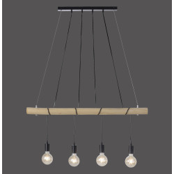 NOWOŚĆ 15505-18 TERO LAMPA WISZĄCA DREWNO/CZARNY ZUMA LINE