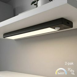 NOWOŚĆ EKB2578 Lampka Podszafkowa Viro 3CCT 20cm Czarny Dwupak Milagro