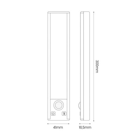 NOWOŚĆ EKB2579 Lampka Podszafkowa Viro 3CCT 30cm Czarny Dwupak Milagro