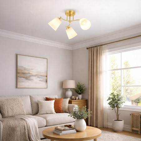 NOWOŚĆ ML2765 Lampa sufitowa PAFOS GOLD 3xE27 Milagro