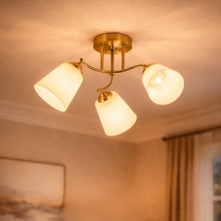 NOWOŚĆ ML2765 Lampa sufitowa PAFOS GOLD 3xE27 Milagro