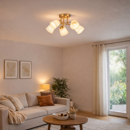 NOWOŚĆ ML2766 Lampa sufitowa PAFOS GOLD 5xE27 Milagro