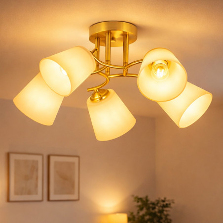 NOWOŚĆ ML2766 Lampa sufitowa PAFOS GOLD 5xE27 Milagro