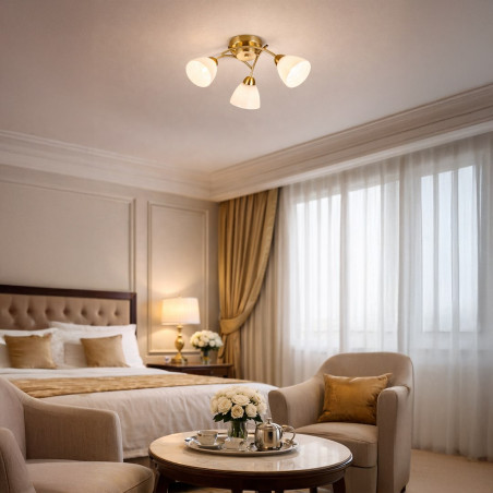 NOWOŚĆ ML2760 Lampa sufitowa CLARA GOLD 3xE27 Milagro