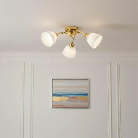 NOWOŚĆ ML2760 Lampa sufitowa CLARA GOLD 3xE27 Milagro