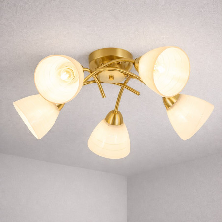 NOWOŚĆ ML2761 Lampa sufitowa CLARA GOLD 5xE27 Milagro